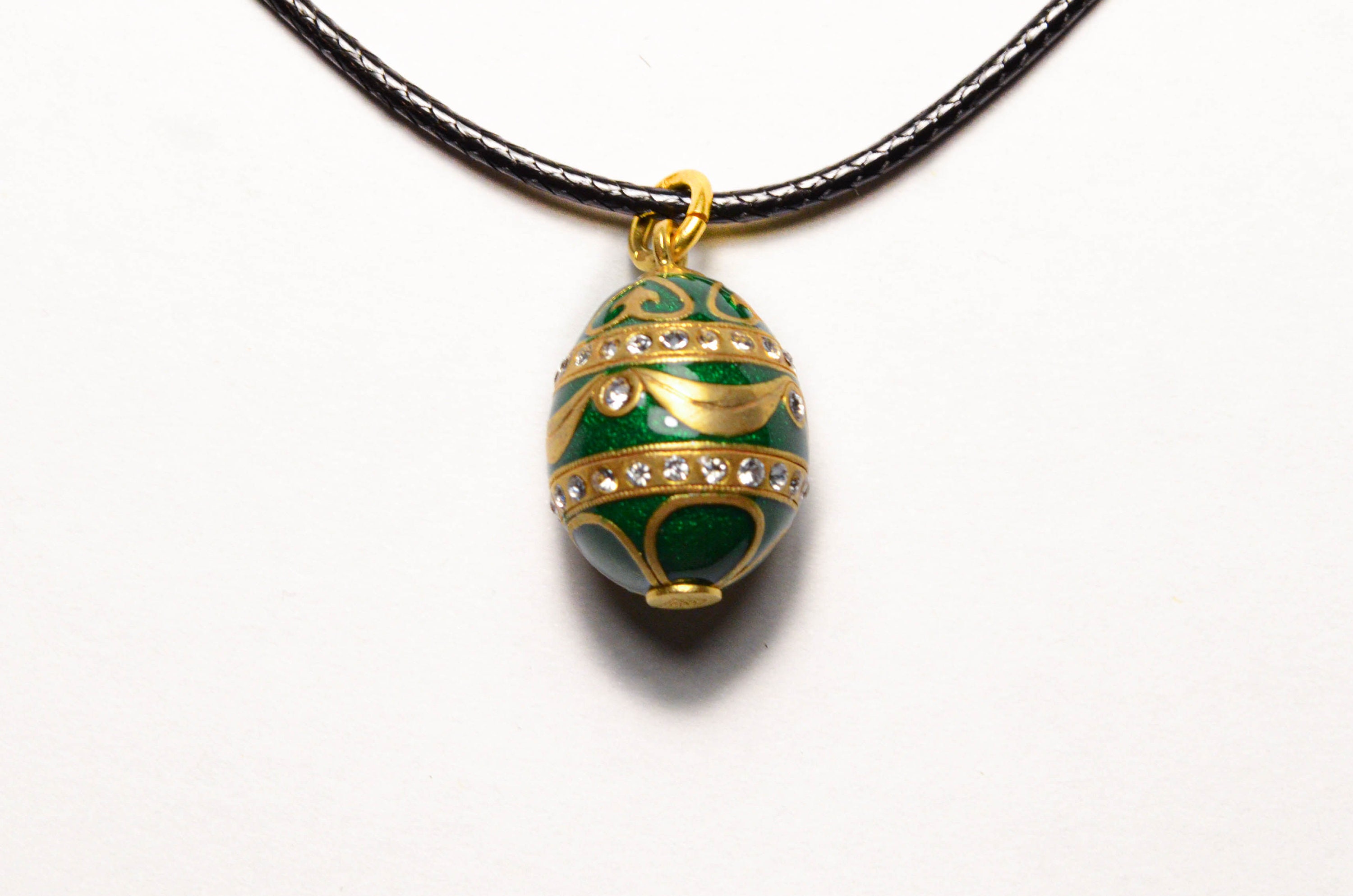 Egg Pendant Necklace Faberge Style. Decorated with Swarovski | Etsy