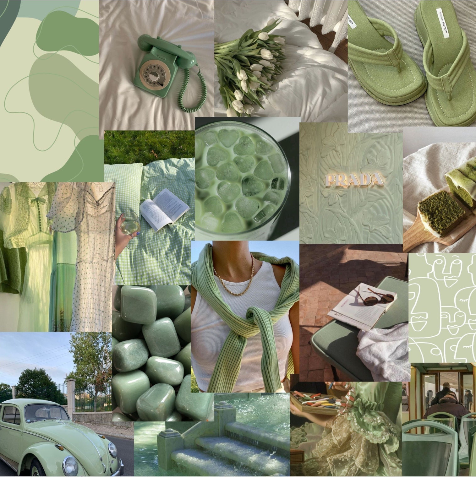 25 Sage Green Aesthetic Posters set 1 Green Trendy Collage - Etsy Australia