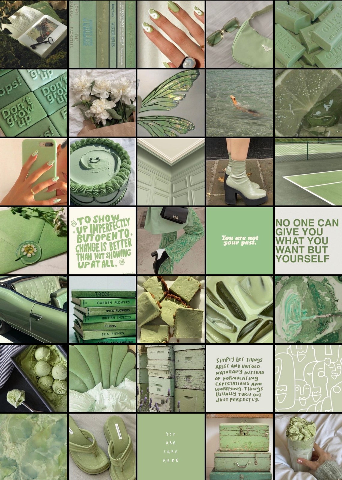 25 Sage Green Aesthetic Posters set 1 Etsy