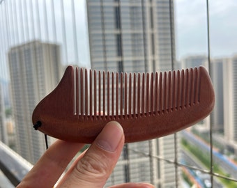 Natural ebony wood comb, anti-static wide-toothed curly hair comb, engraving gift, massage comb, hair loss comb, Customizable engraving