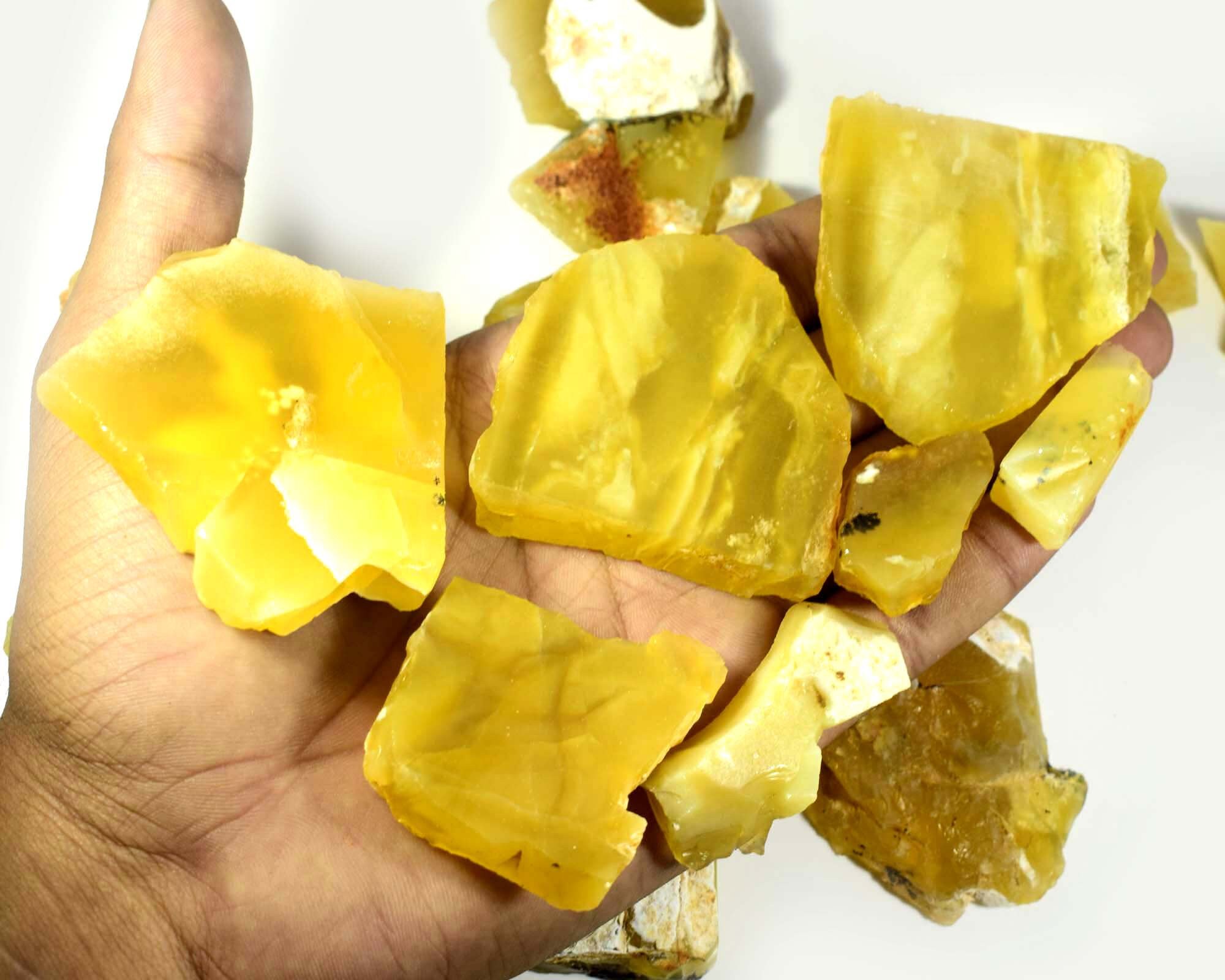 Natural Yellow Opal Rough Slab Yellow Opal Raw Gemstone Yellow Etsy