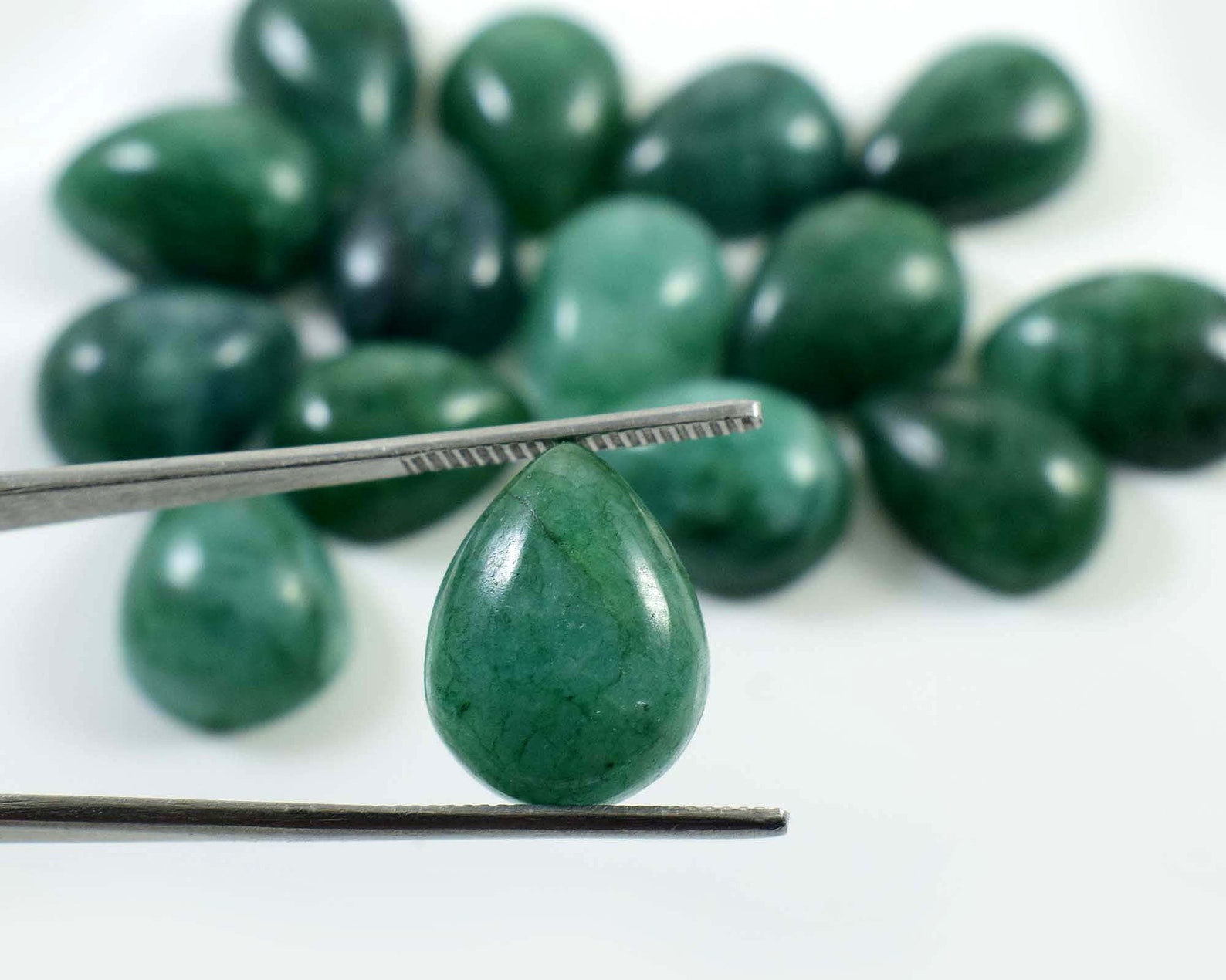 177 Cts 15 Pcs Natural Green Pear Cut Stone Emerald Pear Shape | Etsy
