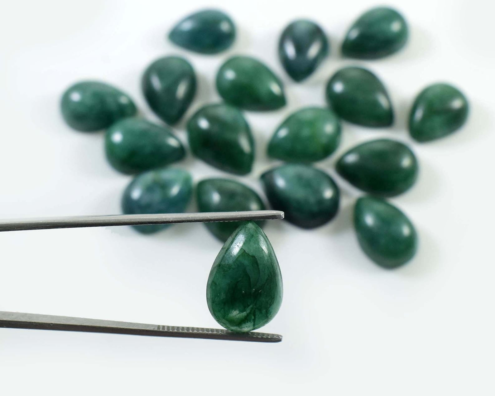 225 Cts 18 Pcs Natural Green Pear Cut Stone Emerald Pear Shape | Etsy