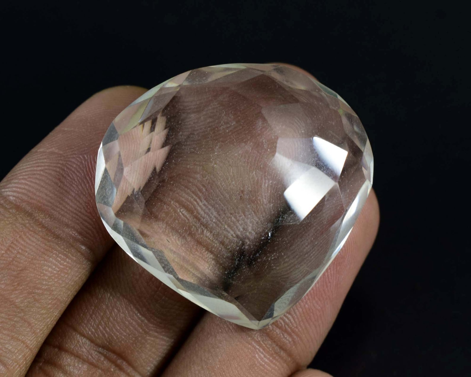 120 Cts White Topaz Heart Shape Certified White Topaz Gemstone Etsy