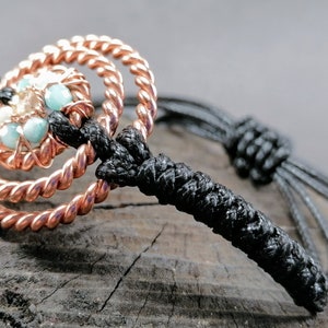 Tensor Rings trinity Ra-Mu Viking Sacred Continent Cubit 404MHz, 443MHz, 68MHz bracelet Copper Amazonite Torus energy healing jewelry image 5