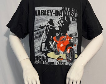 HARLEY DAVIDSON スウェード レザー シャツ XL 古着 90s HARLEY DAVIDSON ウィング スカル ラバー プリント