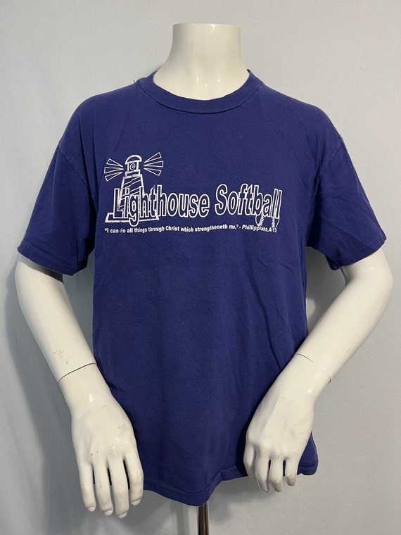 Vintage 1990’s Lighthouse Softball T-shirt - image 2