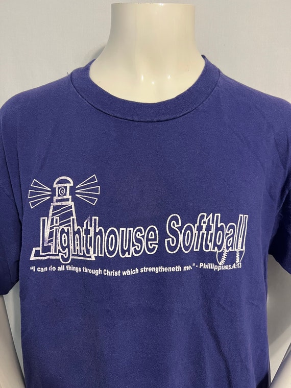 Vintage 1990’s Lighthouse Softball T-shirt - image 1