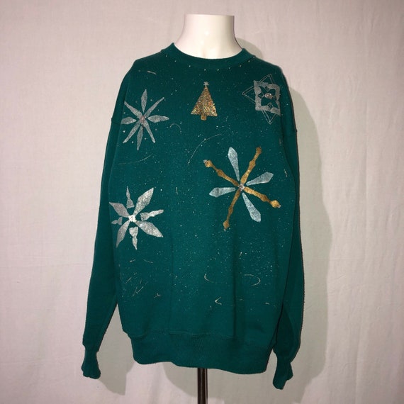 Vintage 1990’s Hand Crafted Christmas Sweatshirt - image 2