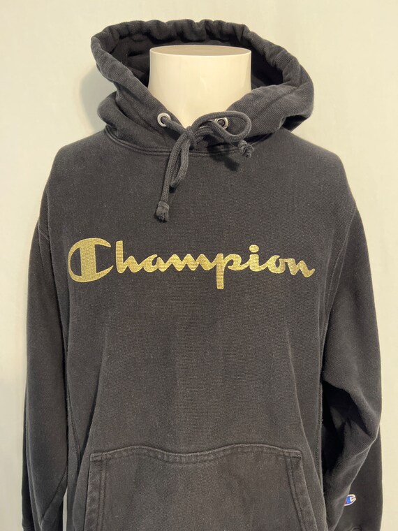 Champion × Vintage Vintage Y2K Champion Yellow Hoodie… - Gem