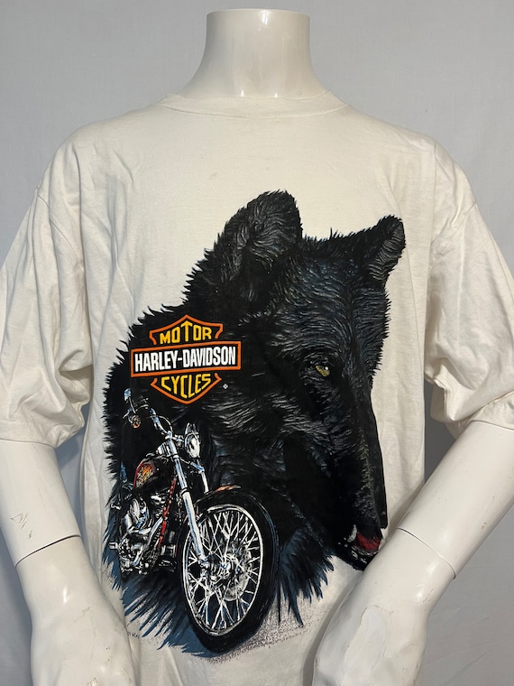 T-shirt Vintage Harley-Davidson Années 90 – Moto Makin Tracks Cement City Michigan – Taille XL