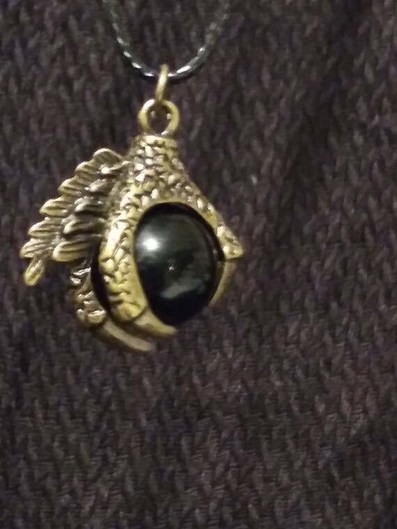 Dragon Claw Holding Clear Crystal Ball Pendant with Leather Etsy