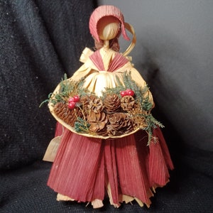 Corn Dolly, Cornhusk Doll with Basket of Foliage