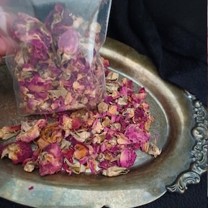 Red Rose Buds and Petals for Love Spells