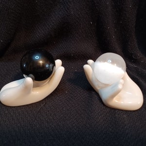 Crystal Gazing Ball in Hand Shaped Stand
