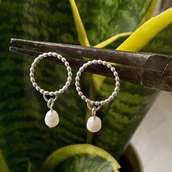 Pendientes de perlas | Pendientes de plata | Perlas de agua dulce | 925 | de Plata | hecho a mano Pendientes colgantes