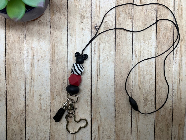 beaded lanyard ID badge lanyard lanyard gift lanyard keychain lanyard Teacher lanyard teacher gift Mickey lanyard