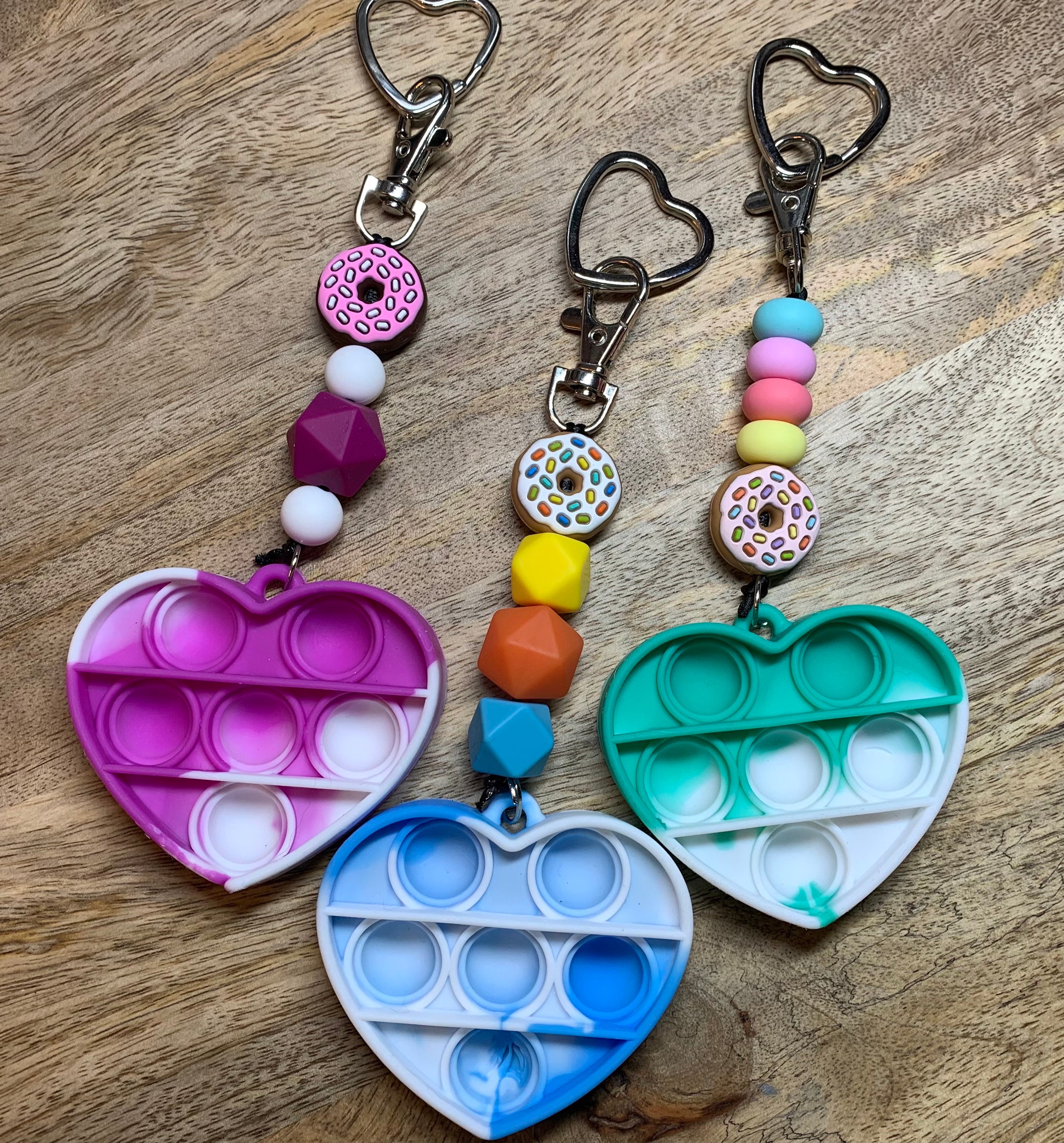 Pop it fidget key chain sensory fidget silicone fidget toy Etsy