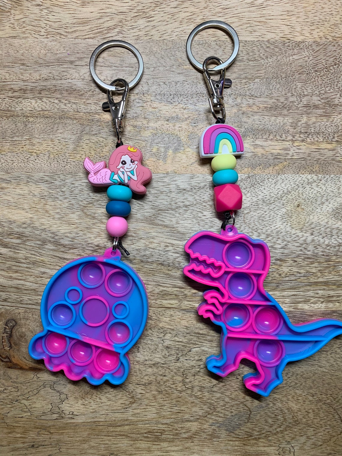 Pop it fidget key chain sensory fidget silicone fidget toy Etsy