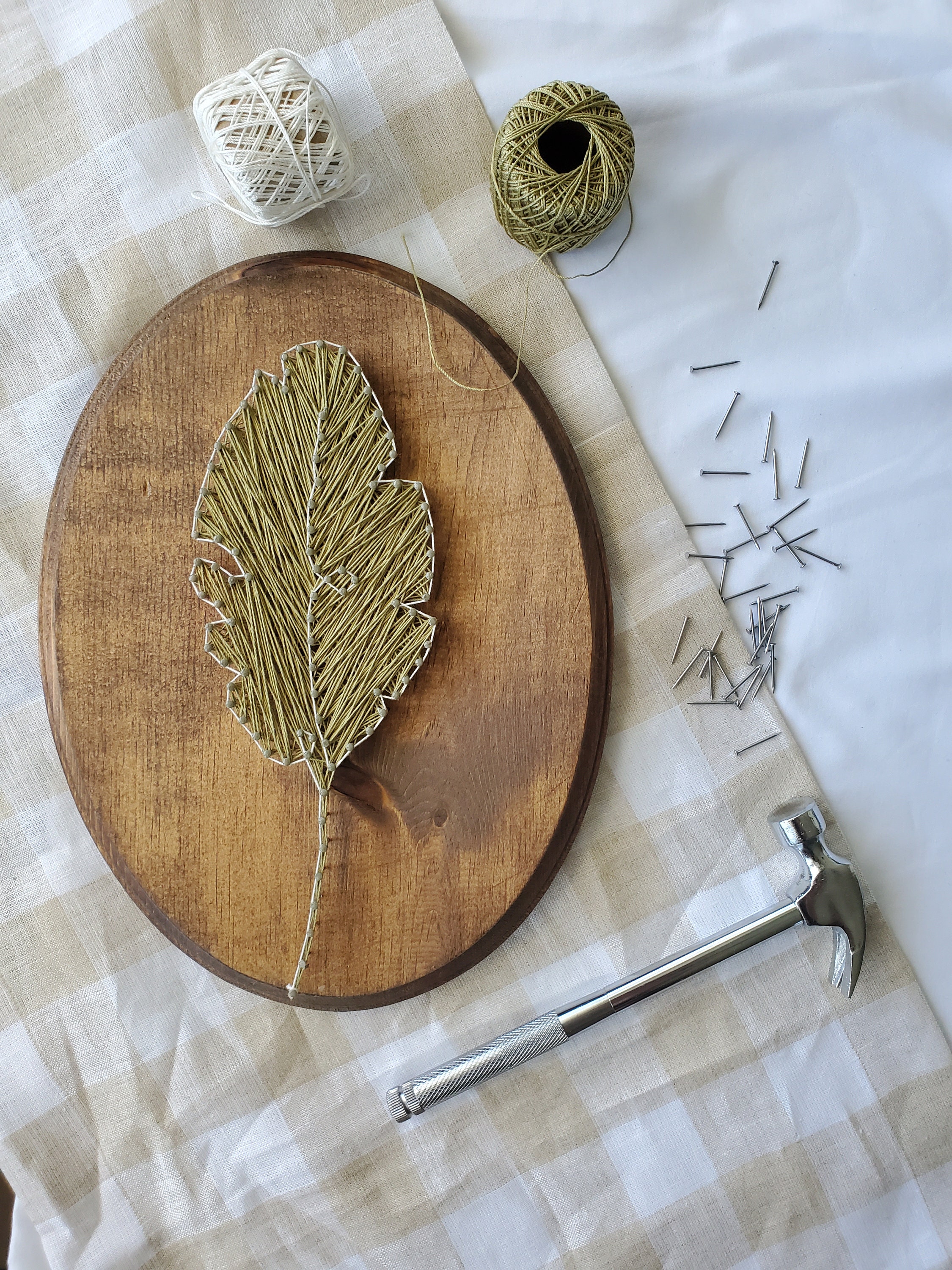 Lovely Leaf Simple String Art Design Home Décor Etsy UK