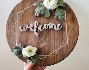 String Art Welcome Sign Wooden Sign House Warming Gift - Etsy
