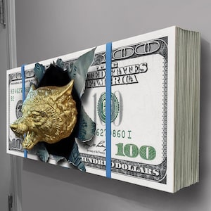 Wolf of Wall Street 3D Money Brick Sculpture by Peter Perlegsa