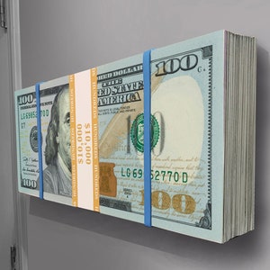 3D Giant Sculpture BIG MONEY STACK brick (new 100 bill)