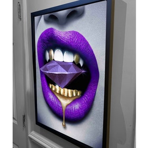 3D Purple Amethyst Gold Teeth Sculpture by Peter Perlegas 24&quot;x36&quot;