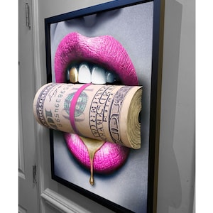 3D Sculpture of Pink Money Lips