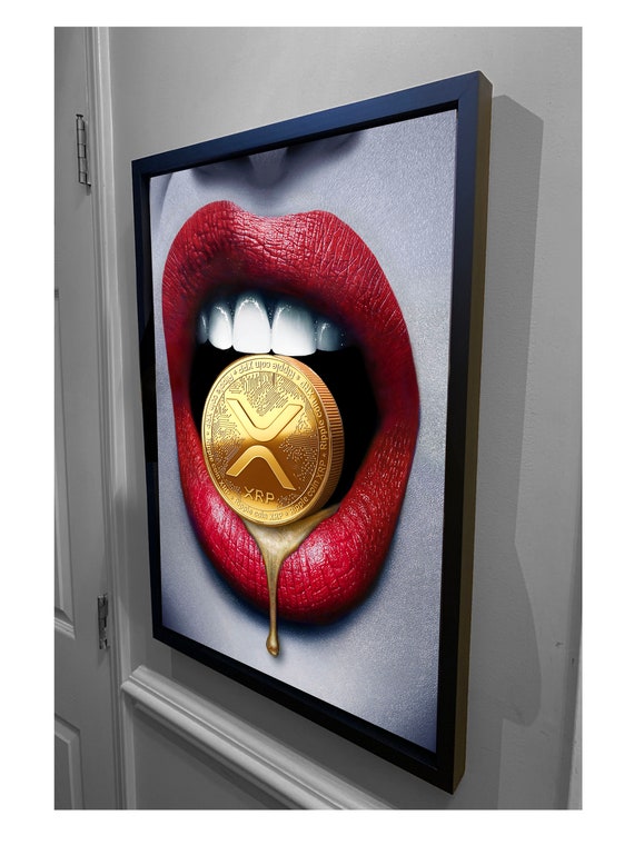 3D Sculpture Melting XRP Coin Lips by Peter Perlegas