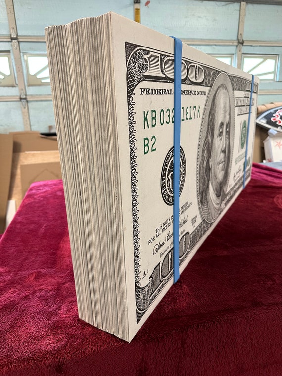 3D Sculpture BIG MONEY STACK brick (old 100) by Peter Perlegas