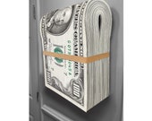 3D Sculpture GIANT Old Vintage Money WAD (1986 100 dollar bill) by Peter Perlegas