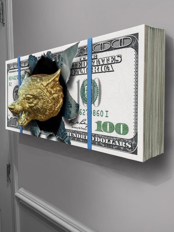 Wolf of Wall Street 3D Money Brick Sculpture by Peter Perlegsa