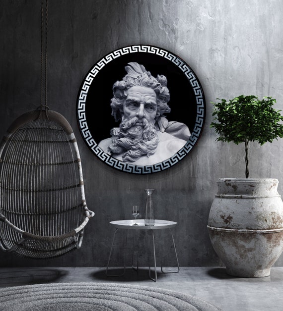 Poseidon God of the Oceans Ancient Greek Mythology Diamond Dusted Resin Print