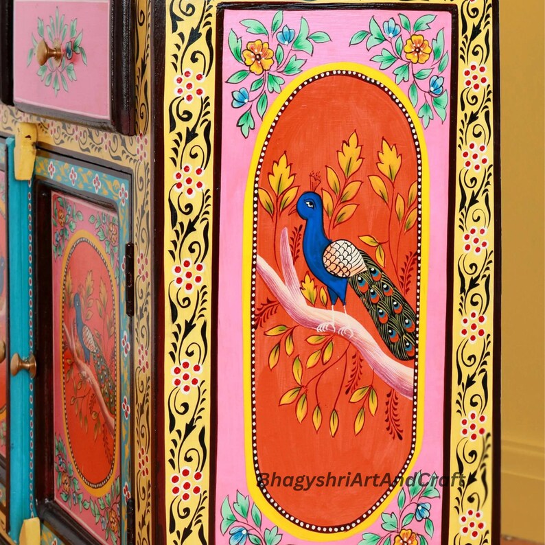 Beautiful Home Decor Indian Peacock Bedside Tableindian Decor Etsy