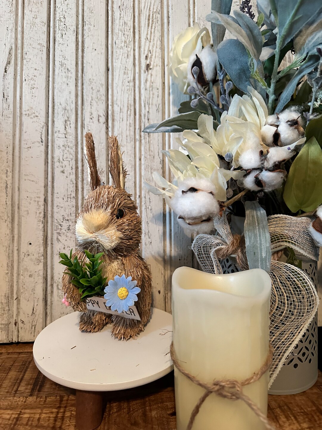 Straw Easter Bunny 9 H and Super Cute One of Three Etsy