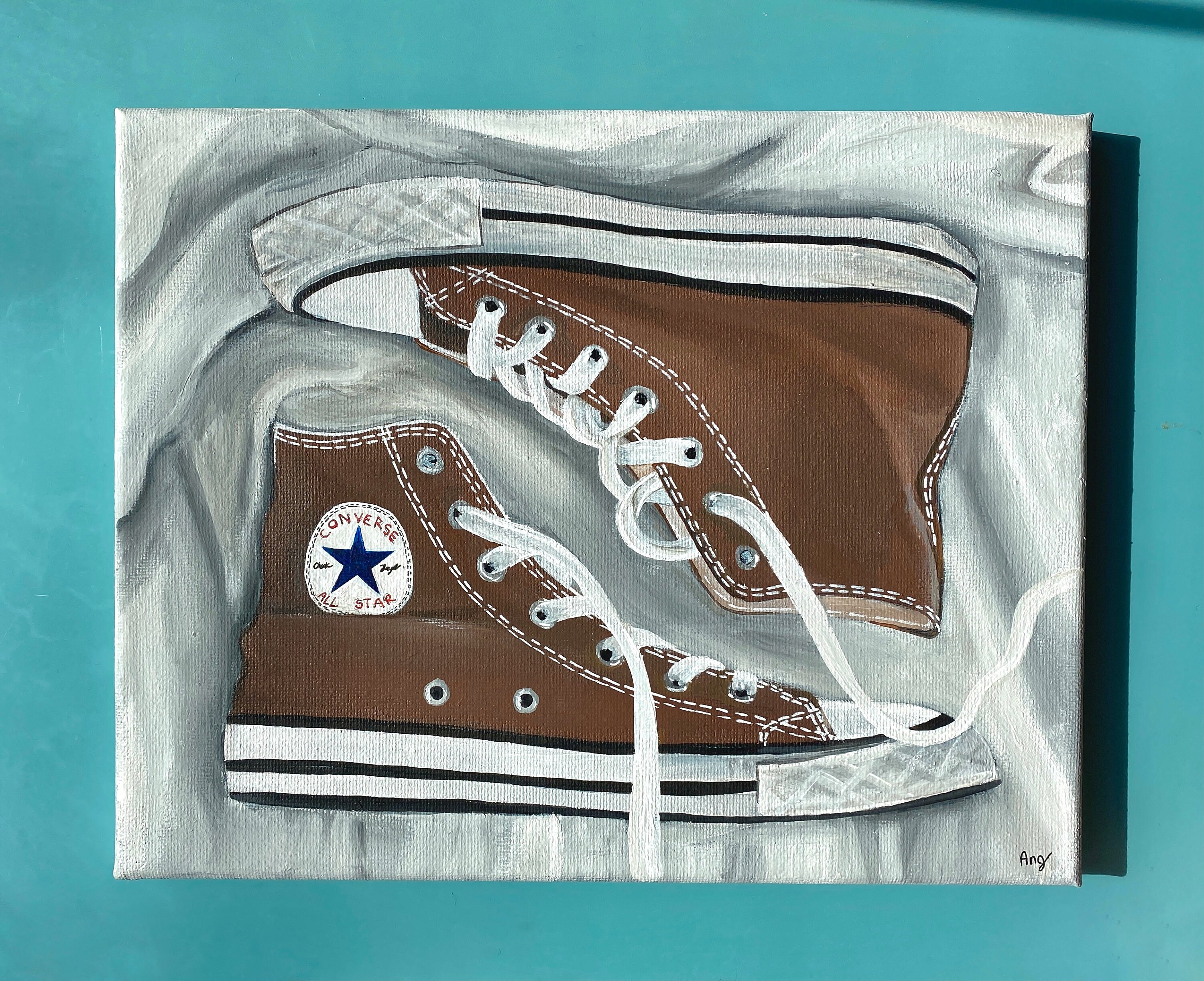 brown shoe paint
