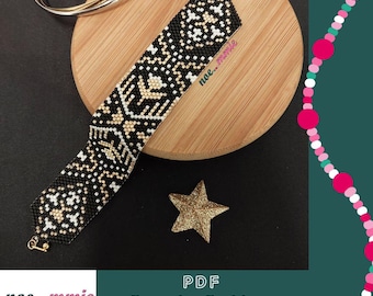 Elegant Geometric Cuff Pattern in Miyuki Beads - Peyote Weaving PDF Digital Pattern - DIY Jewelry & Bracelet Party