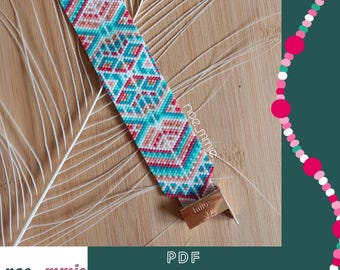 Geometric Summer Cuff Pattern in Miyuki Beads - Digital PDF Peyote Weaving Pattern - DIY Summer Jewelry & Bracelet