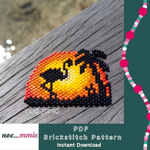 Miyuki Beaded Flamingos at Sunset Pattern - Digital PDF Brickstitch Weaving Pattern - DIY Nature & Birds