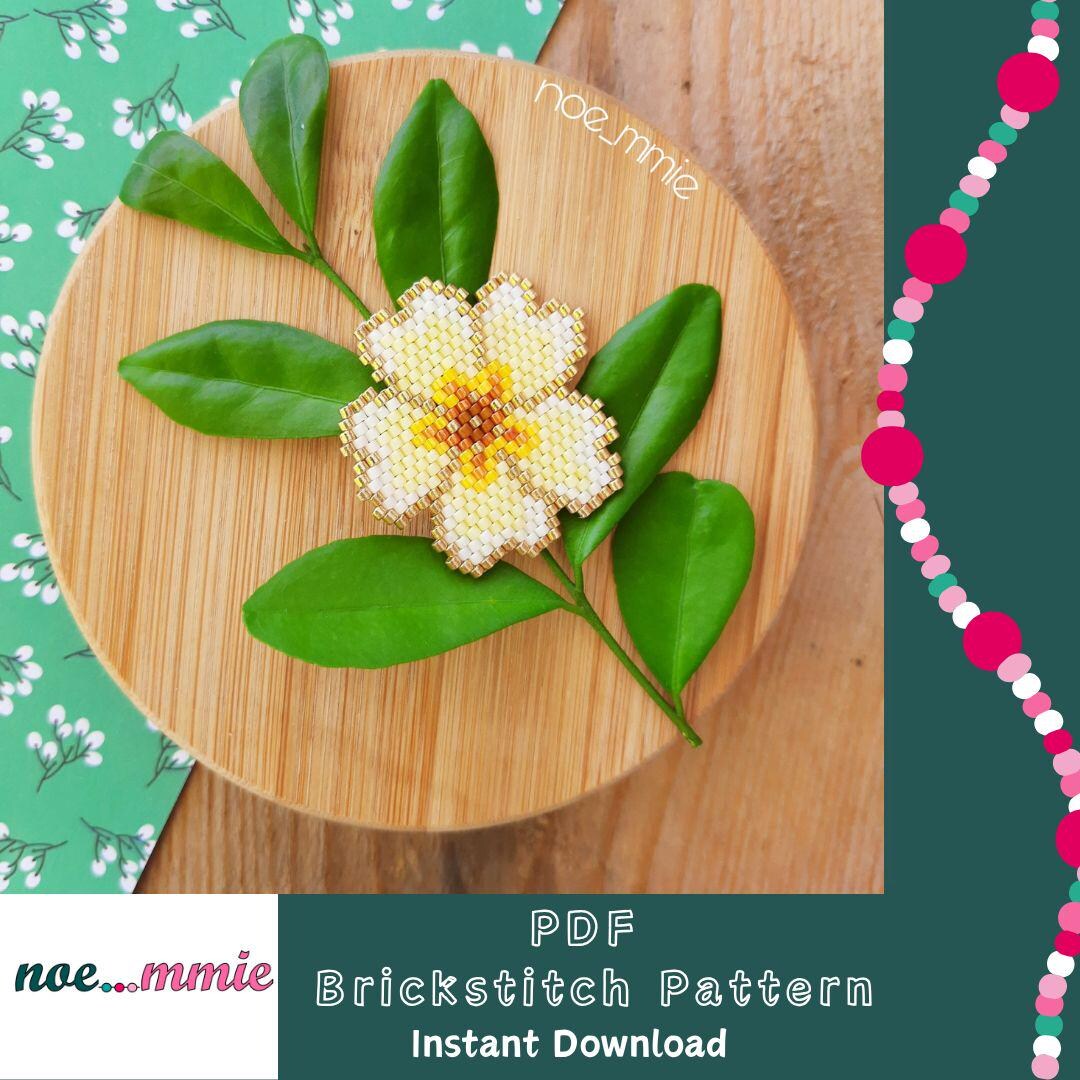 Primrose Pattern Math Primrose Pattern in Miyuki Beads - Digital PDF Pattern Brick Stitch ...