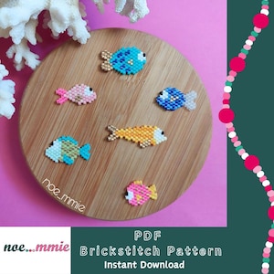 Miyuki Pärlfiskpaket - Digitalt PDF-mönster för tegelstygnsvävning - DIY Ocean & Smycken