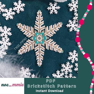4er-Pack große Weihnachtsschneeflocken aus Miyuki-Perlen – Digitale PDF-Anleitung für Brick Stitch Weben – DIY-Weihnachts- und Winterdekoration
