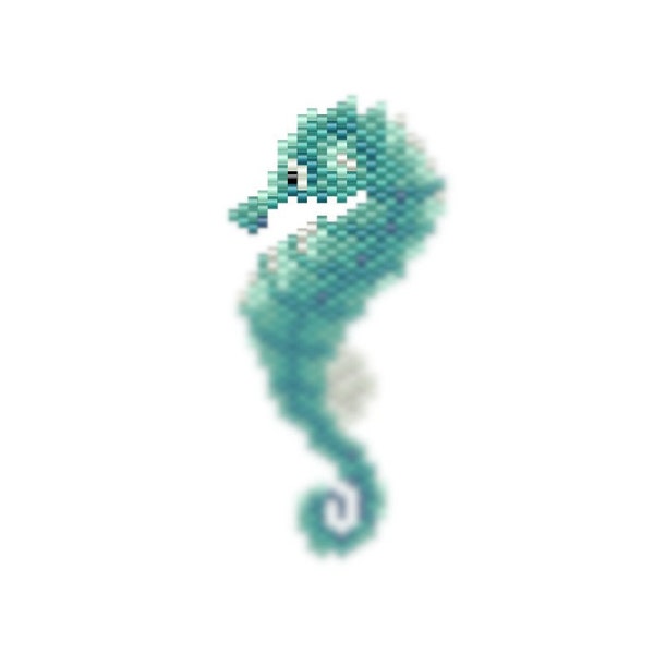 Seahorse brickstitch diagram/ Miyuki pattern seahorse