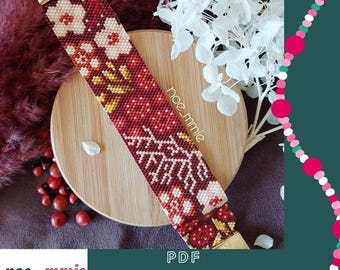 Miyuki Beaded Autumn Floral Cuff Pattern - Peyote Weaving PDF Digital Pattern - DIY Autumn Jewelry & Bracelet