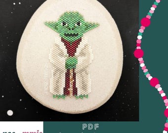 Star Wars Yoda Design in Miyuki Beads - Digital PDF Pattern for Brick Stitch Weaving – DIY