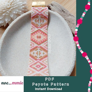 Geometric Cuff Pattern 2 palettes in Miyuki Beads - Digital PDF Pattern Peyote Weaving - DIY Jewelry & Bracelet