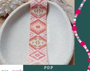 Geometric Cuff Pattern 2 palettes in Miyuki Beads - Digital PDF Pattern Peyote Weaving - DIY Jewelry & Bracelet