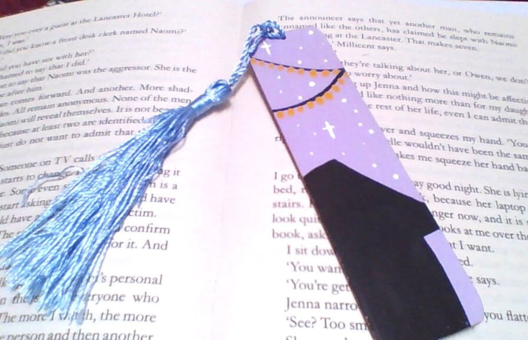 Hand Painted Wooden Bookmark - Silk Tassel - Gift for Book Lovers ...