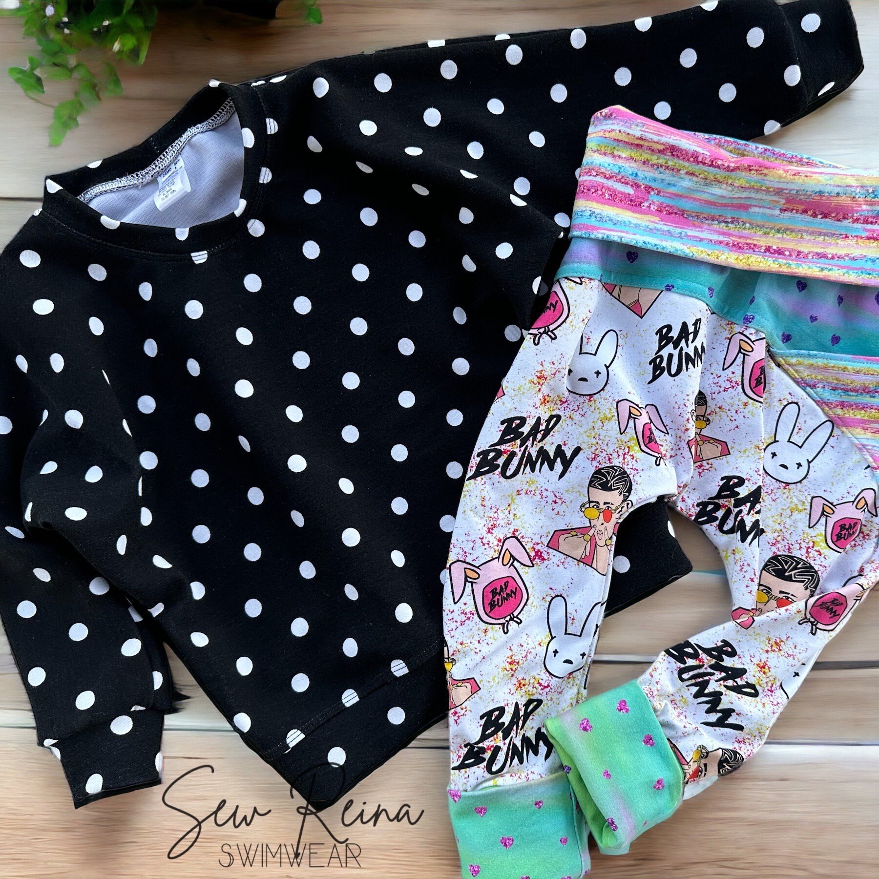 18M Conejo Malo Bad Bunny Baby Clothing Set, Slouch top & joggers, READY TO SHIP